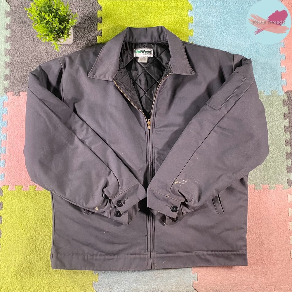Uniwear By Unifirst Permalined Gray Collared Thick Utility/Workwear Jacket
